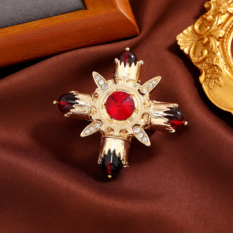 Women's Baroque Style Rhinestone Geometric Square Brooch - Image 4