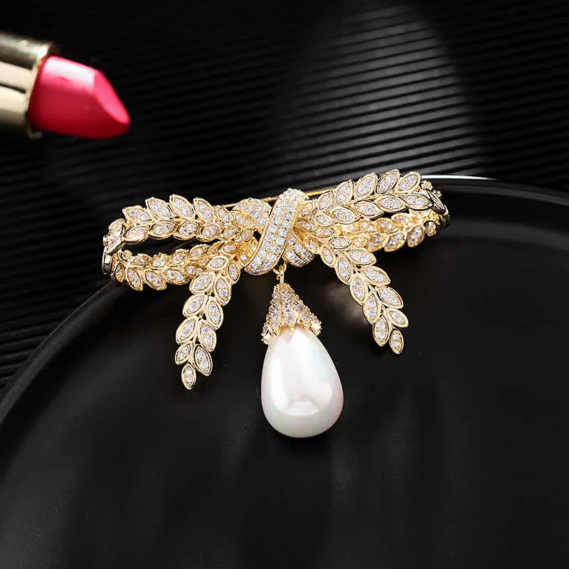 Women's Baroque Wheat Bowknot Brooch - Image 3