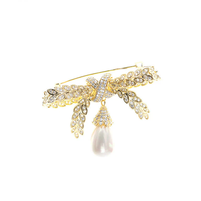 Women's Baroque Wheat Bowknot Brooch - Image 6