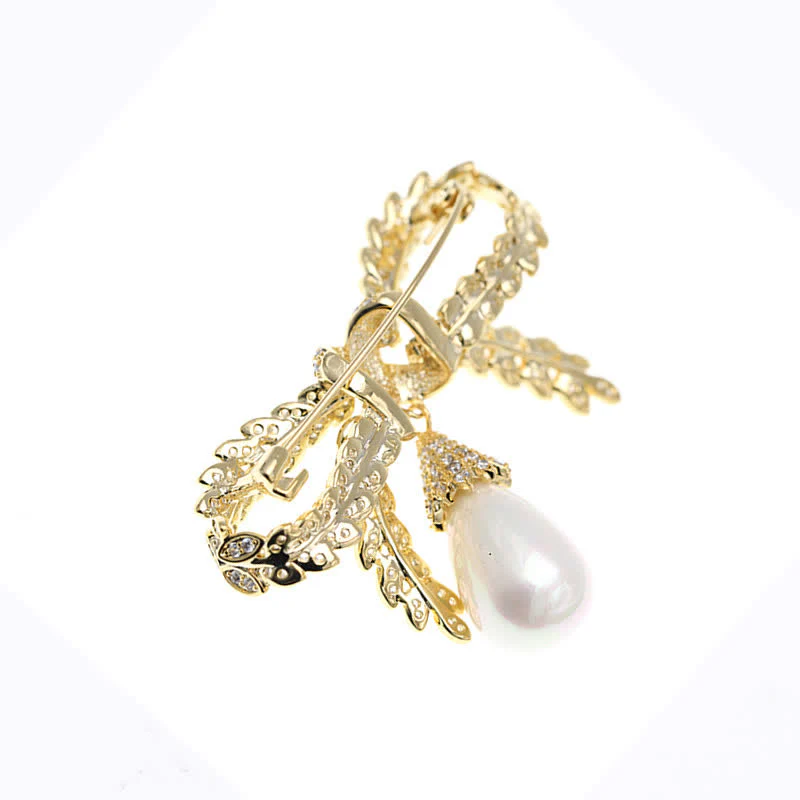 Women's Baroque Wheat Bowknot Brooch - Image 7