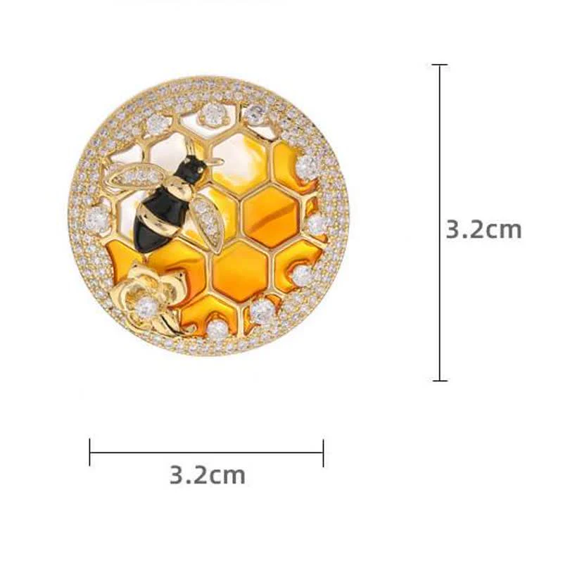 Women's Bee Hive Honeycomb Brooch - Image 6