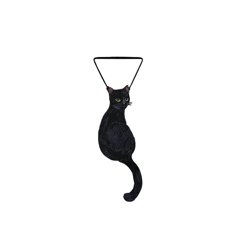 Women's Cool Black Cat Zipper Necktie - Image 7