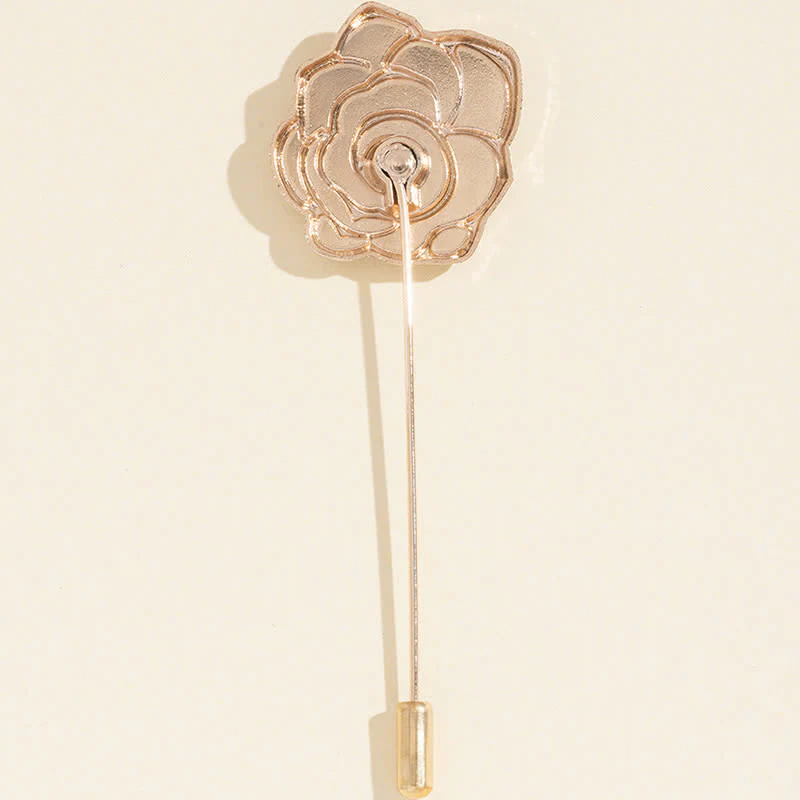 Women's Black Rose Blossom Brooch - Image 5