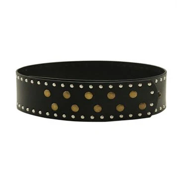 Women's Black&white Fashionable Slim Rivet Belt - Image 4