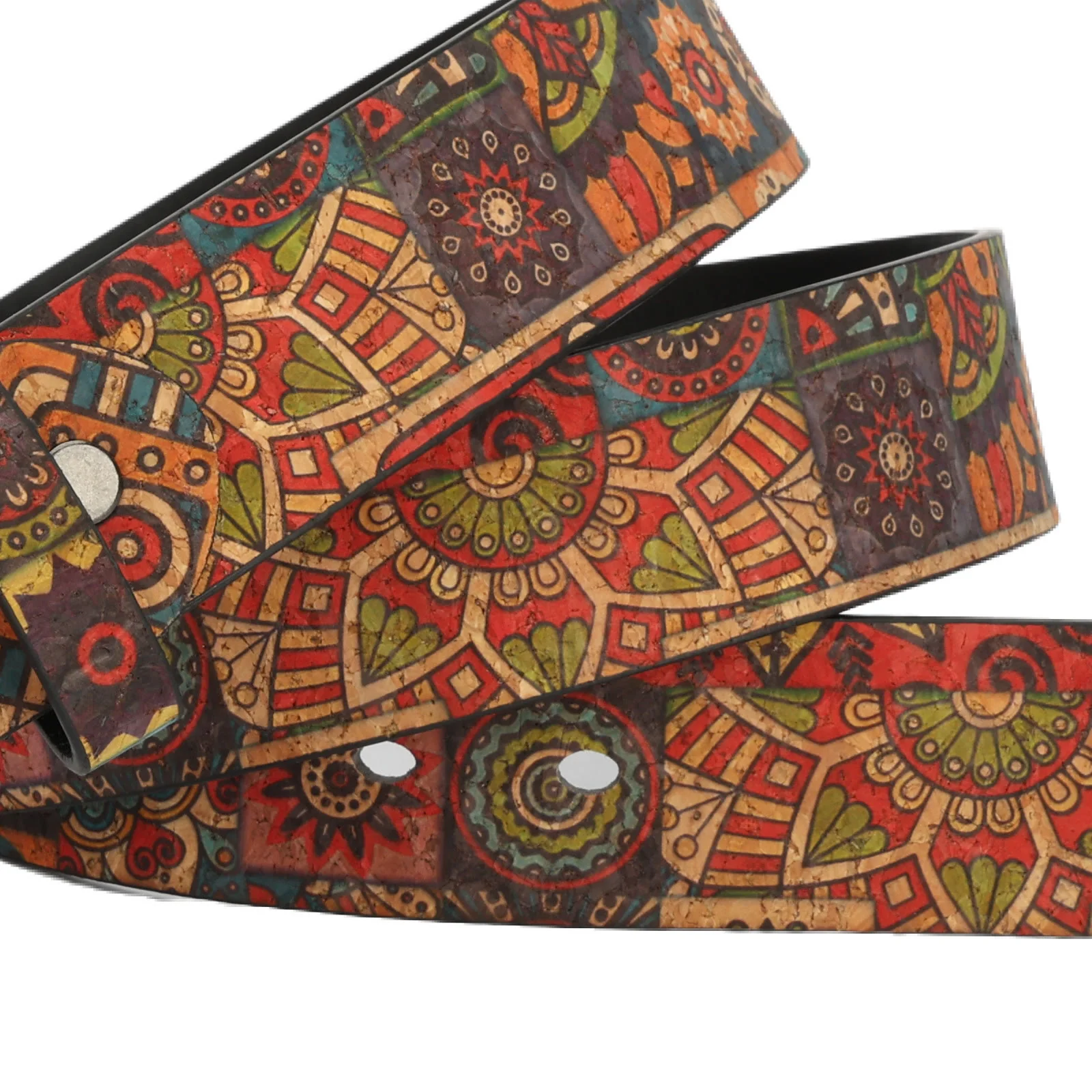 Women's Bohemian Plant Round Pattern Leather Belt - Image 5