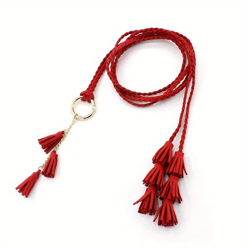 Women's Bohemian Tassels Braided Waist Rope Belt - Image 5