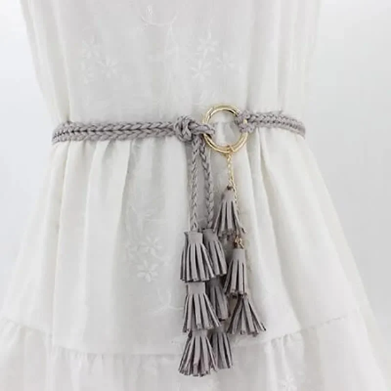Women's Bohemian Tassels Braided Waist Rope Belt - Image 8