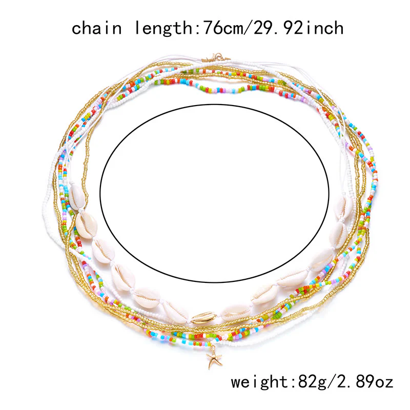 Women's Boho Summer Colorful Beads Layered Waist Chain - Image 2