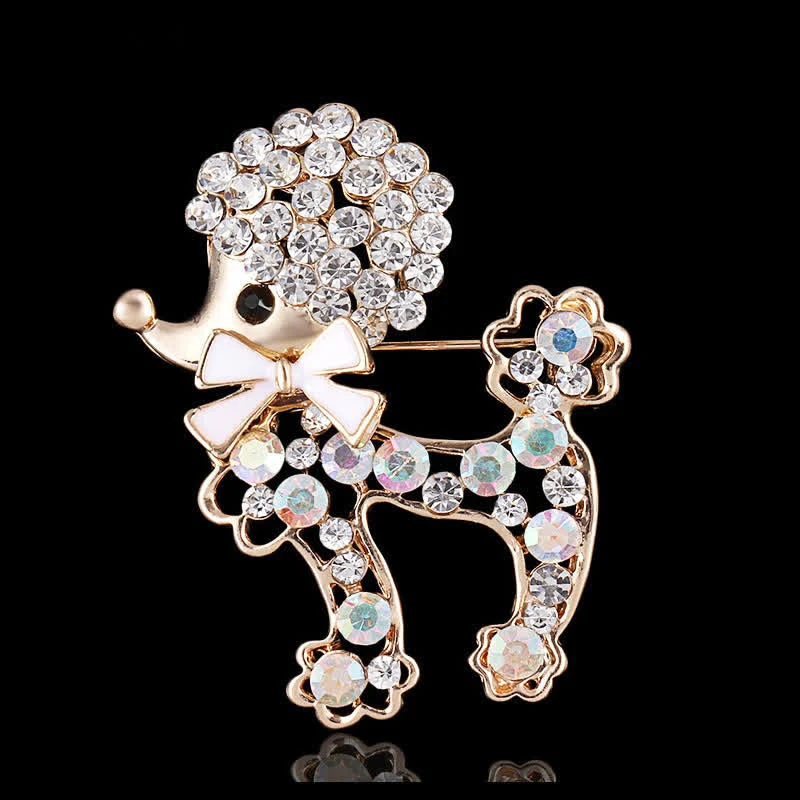 Women's Bowknot Puppy Poodle Brooch - Image 3