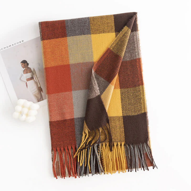 Women's Bright Vivid Colors Fringed Scarf - Image 15
