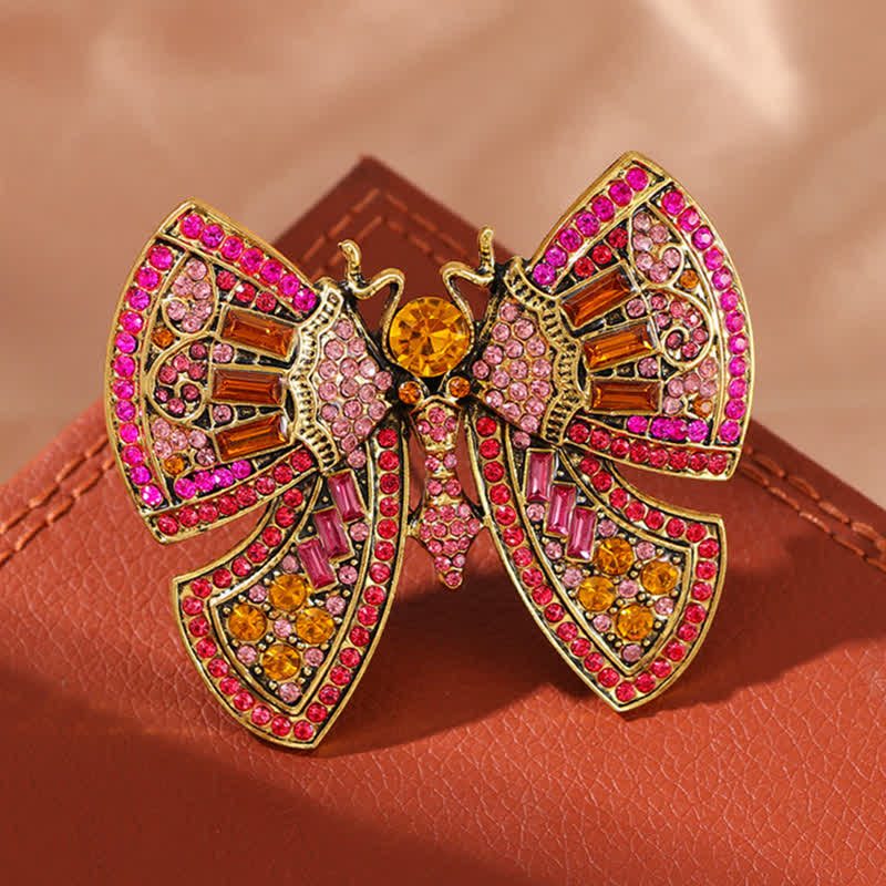 Women's Butterfly Art Decor Crystal Rhinestones Brooch - Image 6