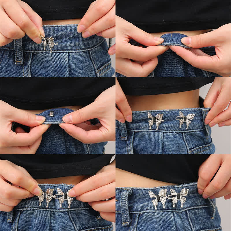 Women's Butterfly Detachable Jean Button Belt Clip - Image 4