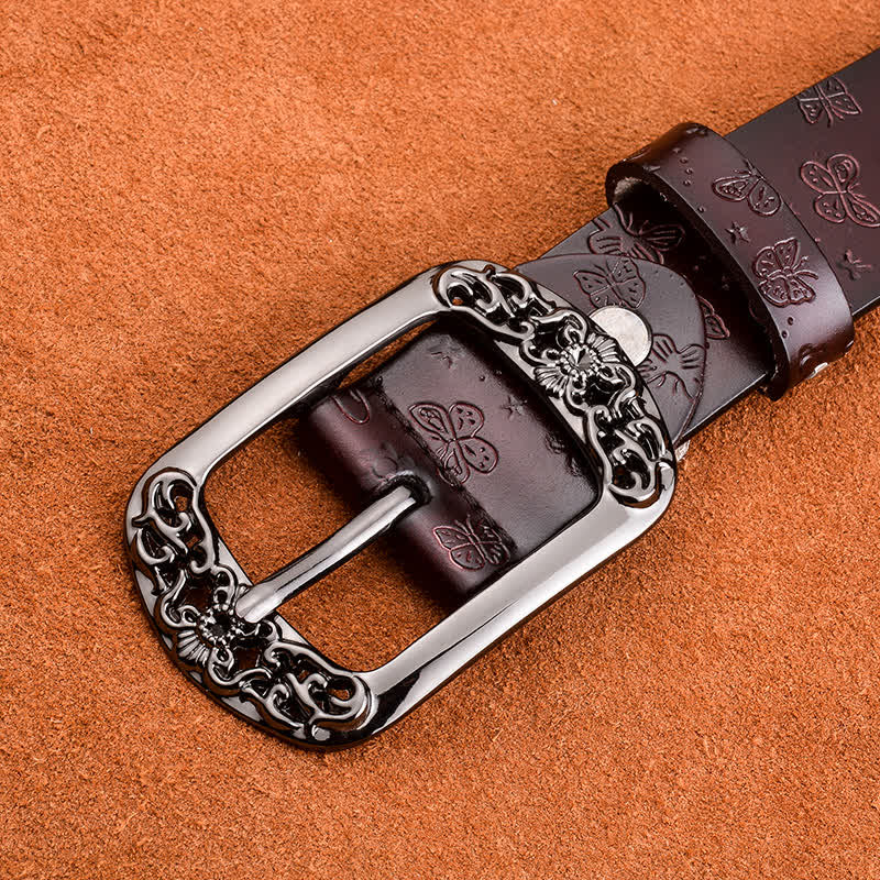 Women's Butterfly Emboss Luxury Stylish Leather Belt - Image 4