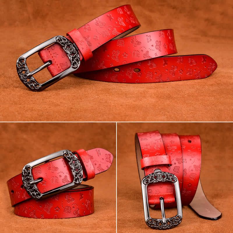 Women's Butterfly Emboss Luxury Stylish Leather Belt - Image 7