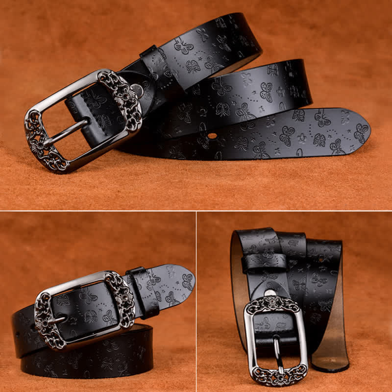 Women's Butterfly Emboss Luxury Stylish Leather Belt - Image 9