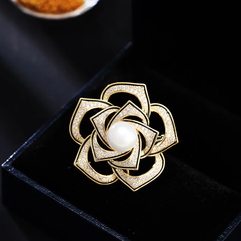 Women's Purity Camellia Pearl Brooch - Image 2