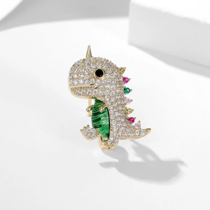 Women's Cartoon Shimmering Dinosaur Brooch - Image 5