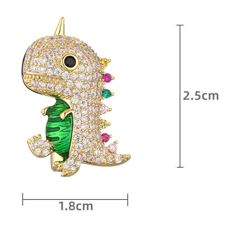 Women's Cartoon Shimmering Dinosaur Brooch - Image 7