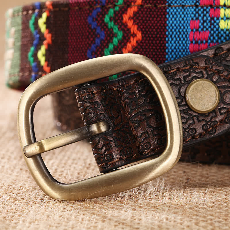 Women's Charming Aztec Embroidery Ethnic Leather Belt - Image 3