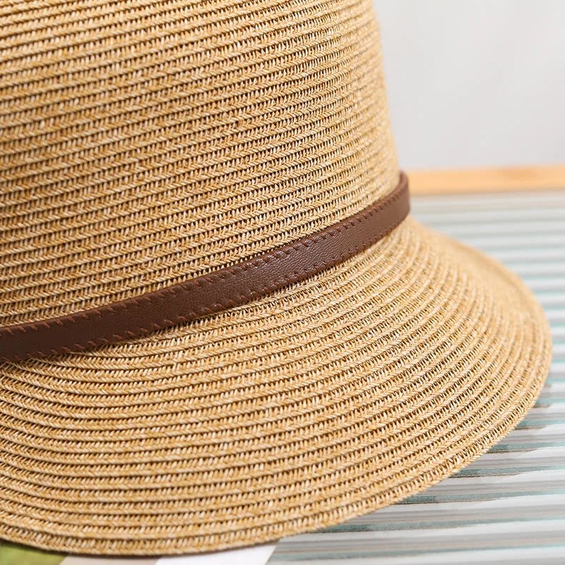Women's Chic Belt Style Straw Equestrian Hat - Image 4
