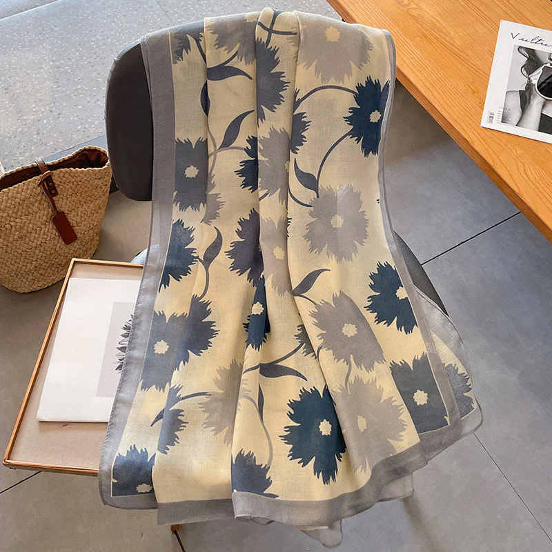Women's Chic Floral Print Multi-Color Versatile Lightweight Scarf - Image 2