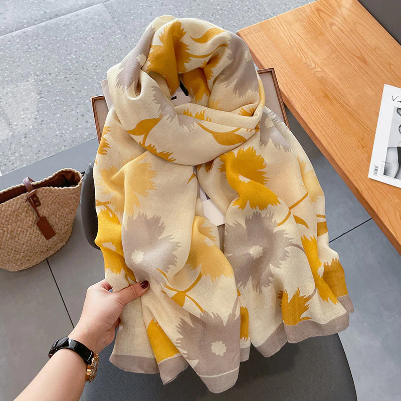 Women's Chic Floral Print Multi-Color Versatile Lightweight Scarf - Image 5