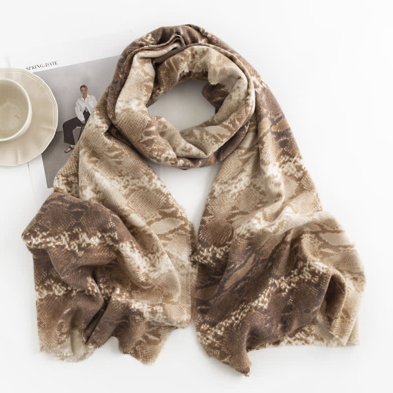 Women's Chic Street Style Snakeskin Print Scarf - Image 6