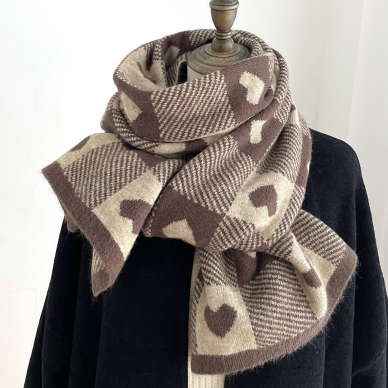 Women's Chunky Love Plaid Double-Sided Scarf - Image 12
