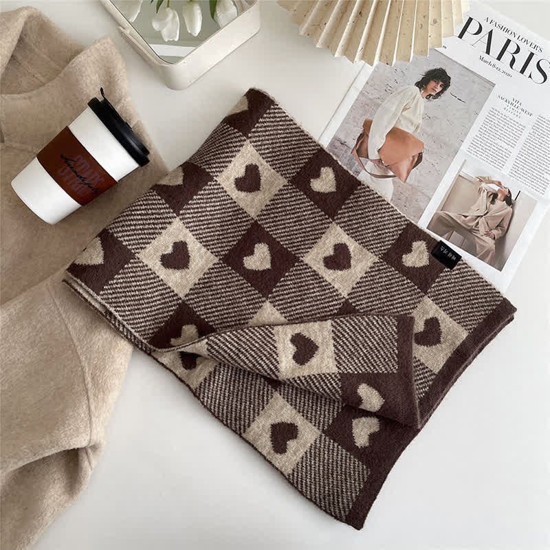 Women's Chunky Love Plaid Double-Sided Scarf - Image 13
