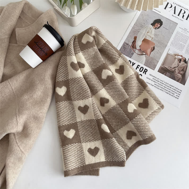 Women's Chunky Love Plaid Double-Sided Scarf - Image 9