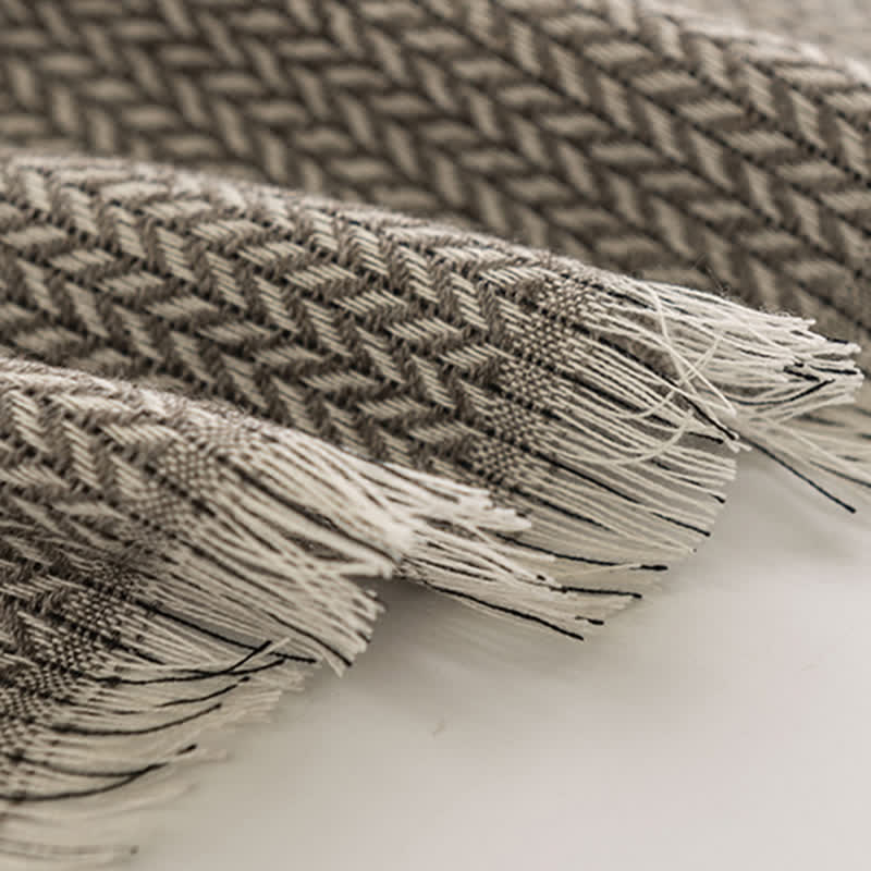 Women's Chunky Simple Herringbone Tassel Scarf - Image 12