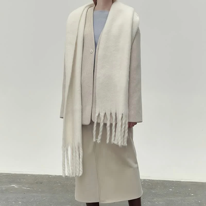 Women's Chunky Thickened Solid Color Soft Scarf - Image 2