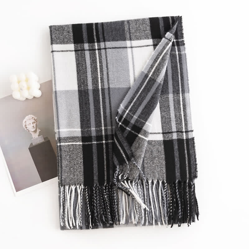 Women's Classic Winter Warm Plaid Scarf - Image 11