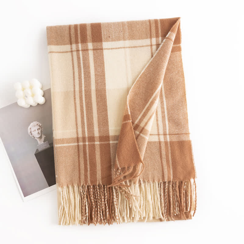 Women's Classic Winter Warm Plaid Scarf - Image 3