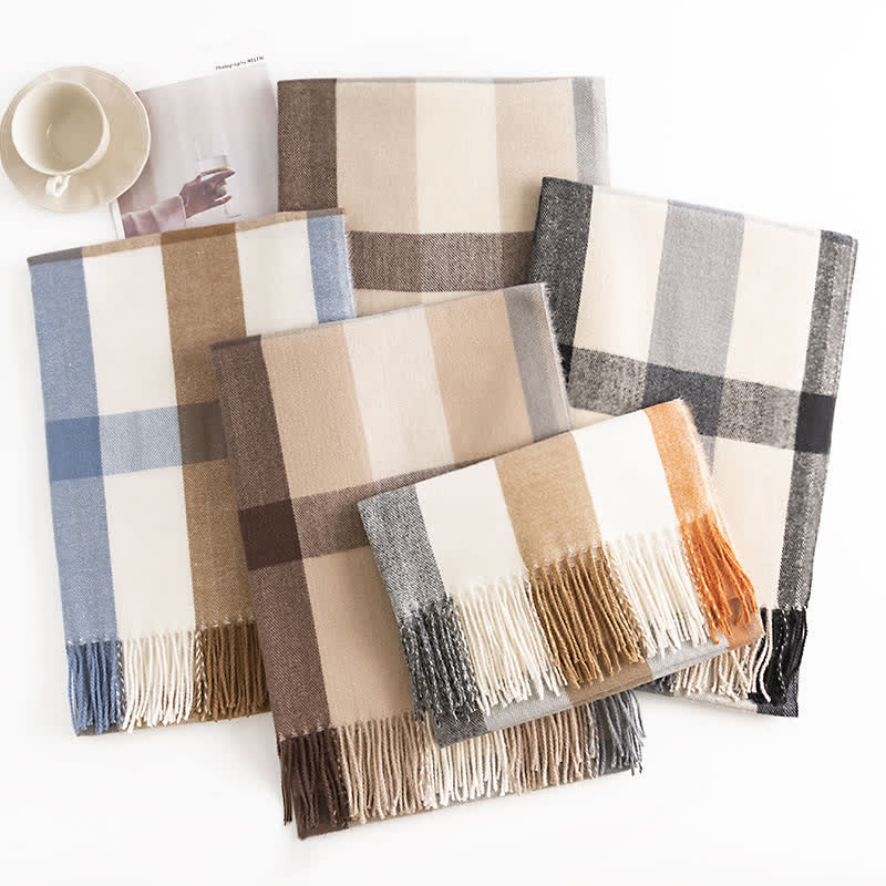 Women's Classy Plaid Imitation Cashmere Scarf - Image 2