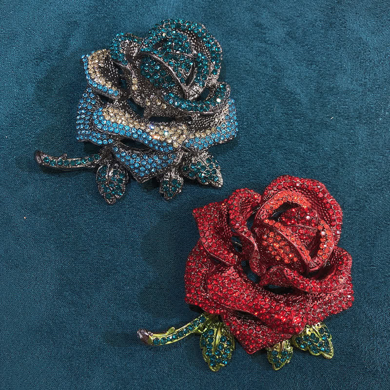 Women's Classy Rose Rhinestone Brooch - Image 3