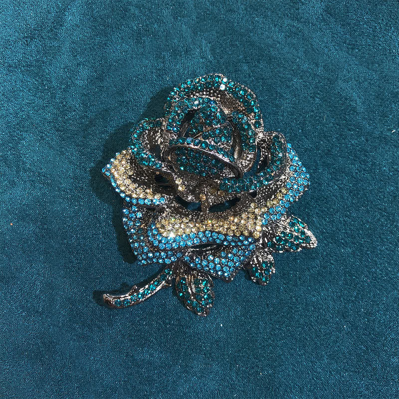 Women's Classy Rose Rhinestone Brooch - Image 6