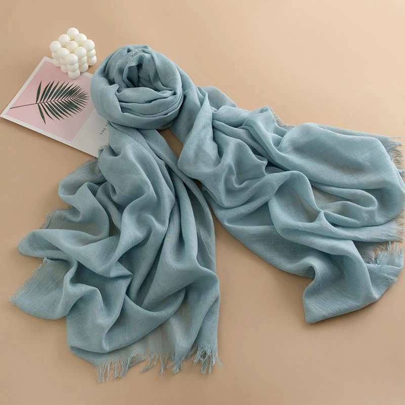 Women's Cloud-Soft Lightweight Breathable Multi-Color Versatile Fringed Scarf - Image 12