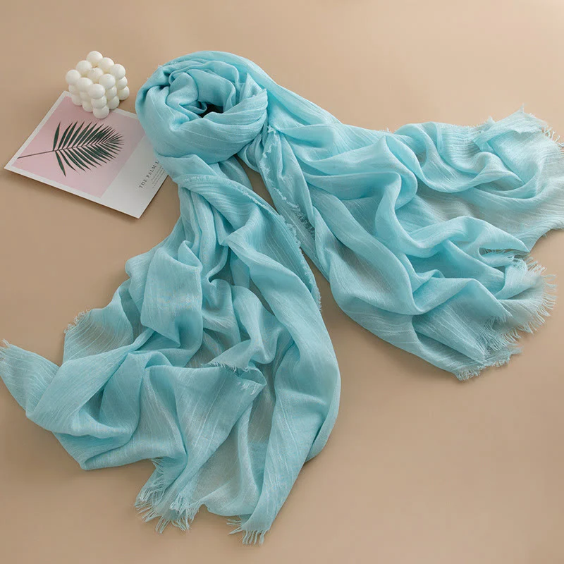 Women's Cloud-Soft Lightweight Breathable Multi-Color Versatile Fringed Scarf - Image 13