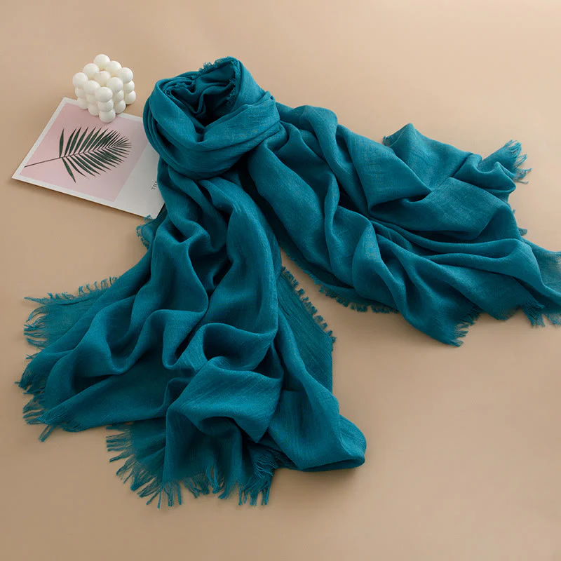 Women's Cloud-Soft Lightweight Breathable Multi-Color Versatile Fringed Scarf - Image 15