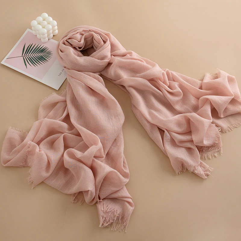 Women's Cloud-Soft Lightweight Breathable Multi-Color Versatile Fringed Scarf - Image 17