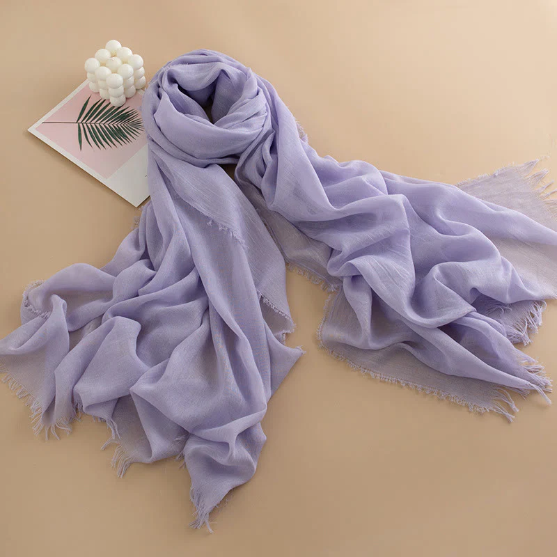 Women's Cloud-Soft Lightweight Breathable Multi-Color Versatile Fringed Scarf - Image 19