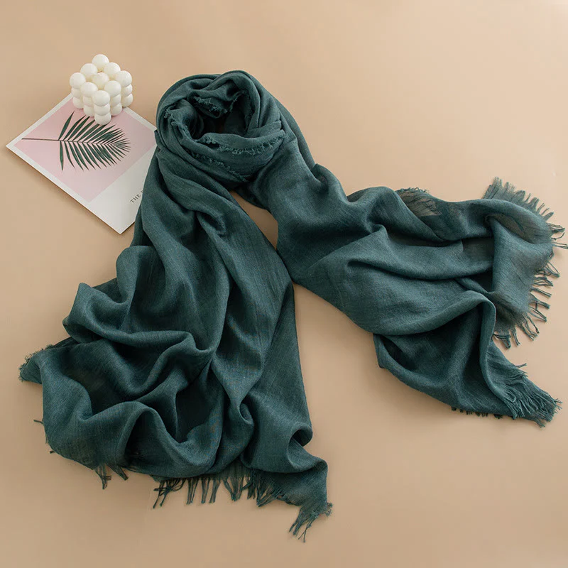 Women's Cloud-Soft Lightweight Breathable Multi-Color Versatile Fringed Scarf - Image 21