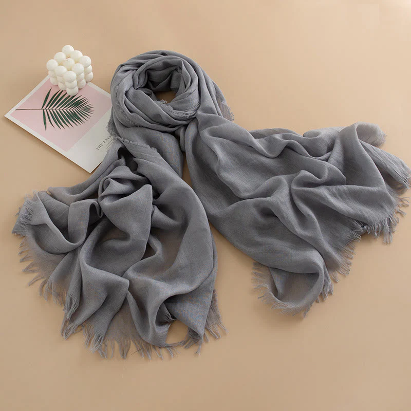 Women's Cloud-Soft Lightweight Breathable Multi-Color Versatile Fringed Scarf - Image 22