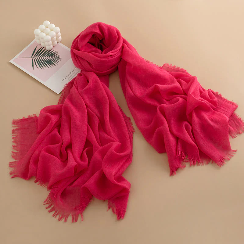 Women's Cloud-Soft Lightweight Breathable Multi-Color Versatile Fringed Scarf - Image 23