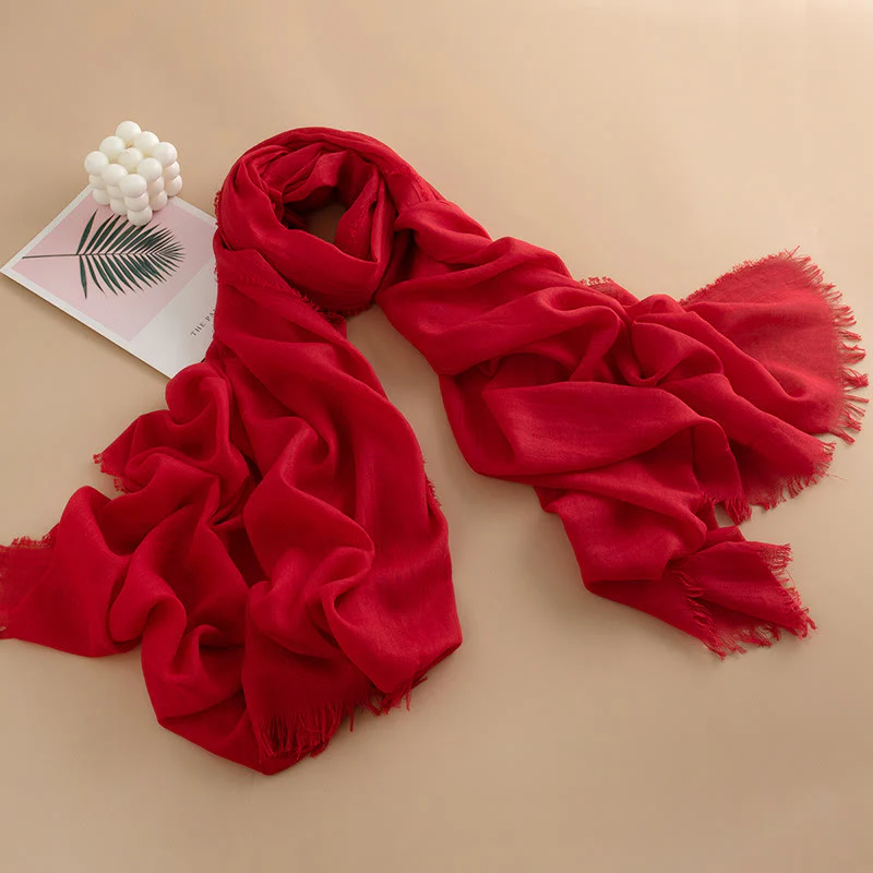 Women's Cloud-Soft Lightweight Breathable Multi-Color Versatile Fringed Scarf - Image 24