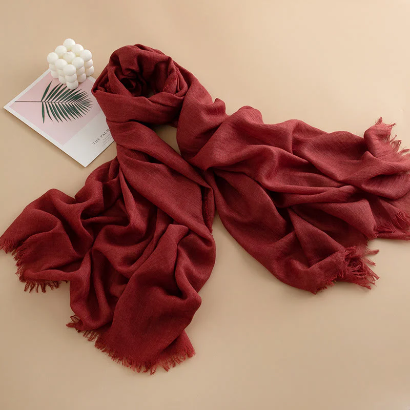 Women's Cloud-Soft Lightweight Breathable Multi-Color Versatile Fringed Scarf - Image 25