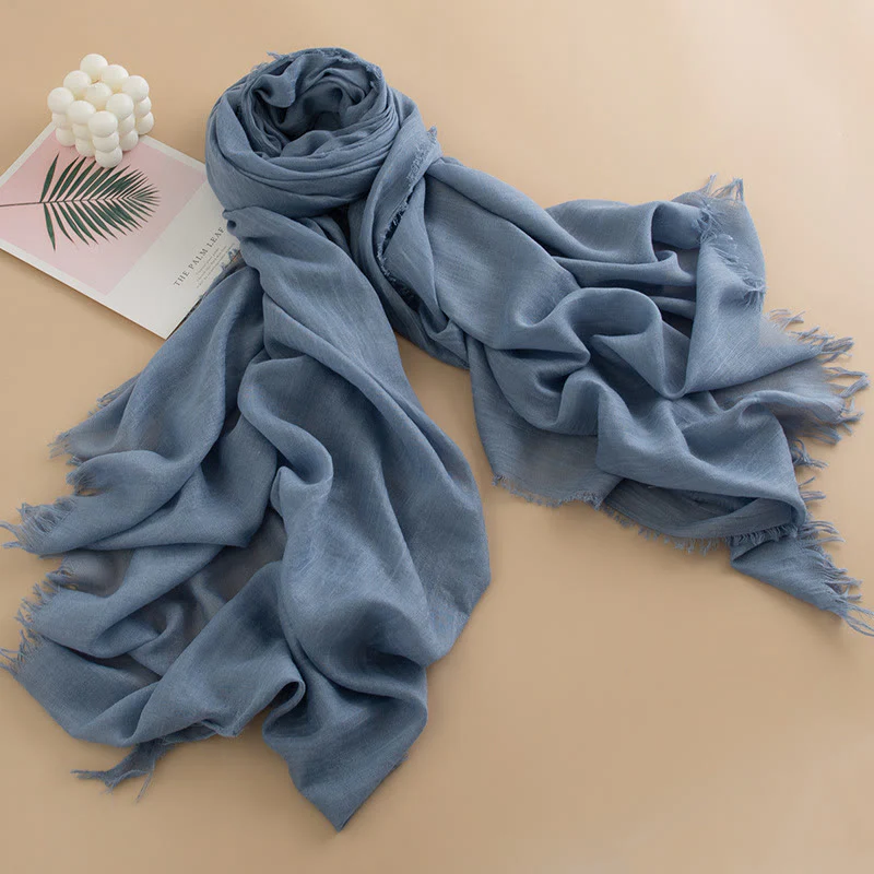 Women's Cloud-Soft Lightweight Breathable Multi-Color Versatile Fringed Scarf - Image 30