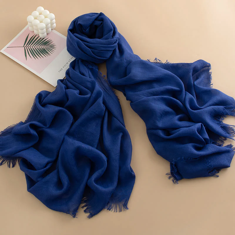 Women's Cloud-Soft Lightweight Breathable Multi-Color Versatile Fringed Scarf - Image 31