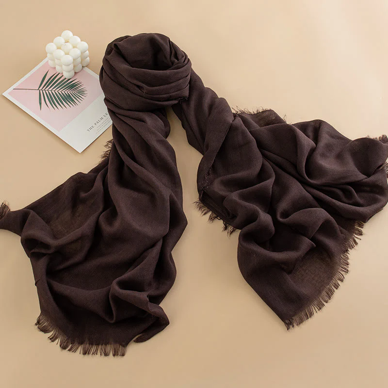 Women's Cloud-Soft Lightweight Breathable Multi-Color Versatile Fringed Scarf - Image 34